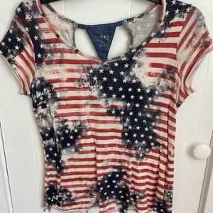 American flag cut out back t-shirt